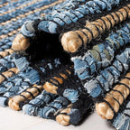 SAFAVIEH Cape Cod Collection Area Rug - 10' x 14', Blue & Natural, Handmade Flat Weave Braided Jute & Cotton, Ideal for High Traffic Areas in Living Room, Bedroom (CAP363A)