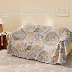 100% Cotton Boho Throw Blanket for Home Decor – Classic Farmhouse Quilt Bedding, Muslin Blankets for Adults, Vintage Woven Decorative Blanket for Couch, Bed Layering Use, Paisley Pattern, 60"x80"