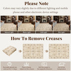 6x9 Washable Rug Vintage Fade Resistant Boho Distressed Non-Slip Indoor Large Carpet Low Pile Lightweight & High-Traffic Safe for Bedroom, Dorm, Playroom - Farmhouse Decor