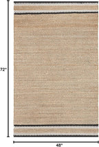 SAFAVIEH Natural Fiber Collection Accent Rug - 4' x 6', Natural & Black, Handmade Farmhouse Boho Coastal Rustic Jute, Ideal for High Traffic Areas in Entryway, Living Room, Bedroom (NF874B)