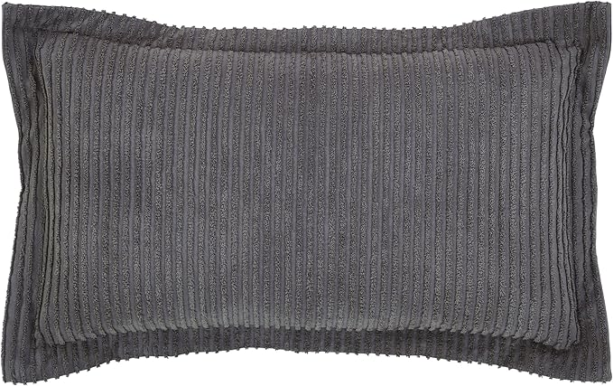 Better Trends Jullian Collection is Super Soft and Light Weight in Bold Stripes Design 100% Cotton Tufted Unique Luxurious Machine Washable Tumble Dry, King Sham, Gray