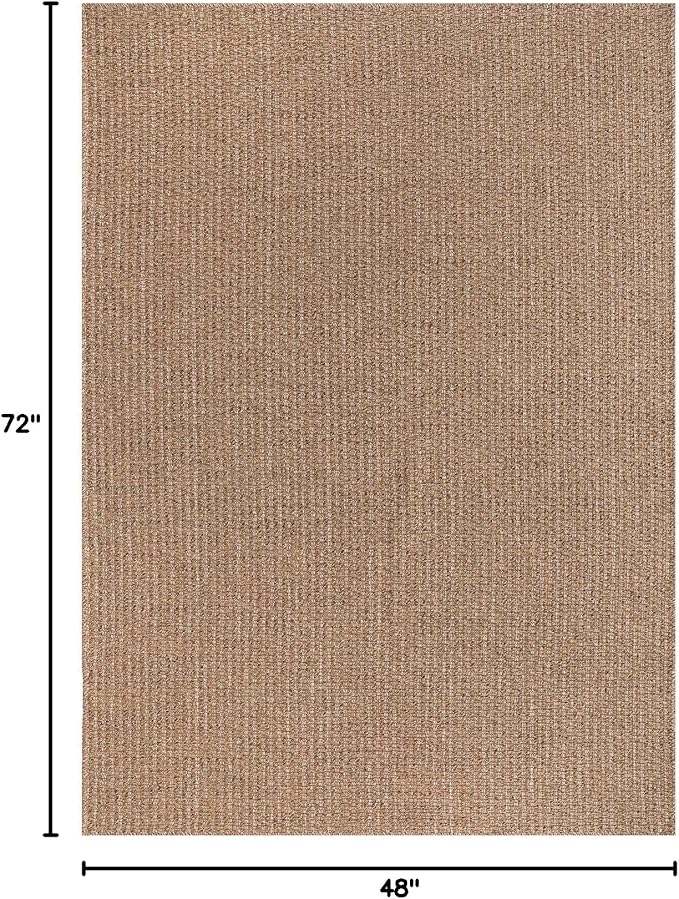 Easy Jute Rug 4x6 Indoor Outdoor Natural Rugs Solid Fiber Rug Woven Area Rug Boho Easy Clean Inside Carpet for Living Room Bedroom Dining Room Hallway or Outdoor Patio Porch (4 X 6 Natural)