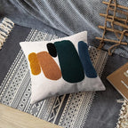 JASEN Boho Throw Pillow Covers 18x18, Modern Soft Neutral Decorative Pillow Covers, Bohemian Abstract Geometric Square Pillow Case for Sofa Bedroom Living Room