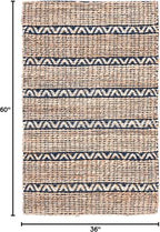 SAFAVIEH Natural Fiber Collection Accent Rug - 3' x 5', Navy & Natural, Handmade Flat Weave Stripe Jute & Cotton Jute, Ideal for High Traffic Areas in Entryway, Living Room, Bedroom (NFB655N)
