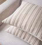 Boho Throw Pillow Covers 22x22 Inch Set of 2, Farmhouse Decorative Couch Pillow Cases, Beige Accent Pillows of Bed, Sofa Bedroom Living Room Home Decor Cushion Cover