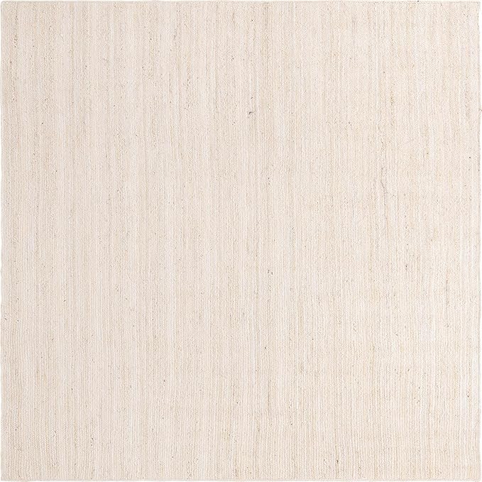 Unique Loom Braided Jute Collection Area Rug - Dhaka (8' Square, White)