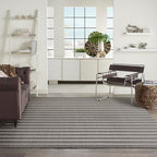 Nourison Home Positano Charcoal Ivory 9' x 12' Area Rug - Easy Clean, Non Shedding, Bed Room, Living Room, Dining Room, Kitchen (9' x 12')