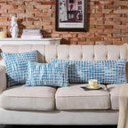 AmHoo Set of 2 Boho Chenille Pillow Cover Decorative Tufted Pillowcase for Couch Bed Sofa Bedroom Living Room Modern 12 x 20-Inch Sky Blue