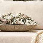 Yangest Neutral Floral Pillow Cover 18 x18 Inches, Vintage Chenille Square Throw Pillow Cover Soft Decorative Farmhouse Accent Couch Pillow Cover for Living Room Bedroom, Green