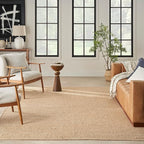 Nourison Home Natural Jute Bleached 9' x 12' Area Rug - Easy Clean, Non Shedding, Bed Room, Living Room, Dining Room, Kitchen (9' x 12')