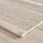 Dash and Albert Haverhill Cotton Area Rug - 5' x 8' Neutral Solid Handwoven Accent Rug - Durable, High Traffic Areas Hallway, Living Room, Stairs, Bedroom