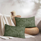 AELS Boho Decorative Textured Lumbar Pillow Covers 12x20, Modern Mid Century Rainbow Tufted Lumbar Pillow Case, Farmhouse Rustic Geometric Woven Cushion Case for Bed Couch Sofa, Olive Green