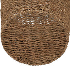 Household Essentials Seagrass Wicker Waste Basket, Handwoven Waste Bin with Metal Frame, Perfect for Bathrooms and Bedrooms,