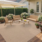 Easy Jute Rug 8x10: Indoor Outdoor Natural Boho Area Rugs for Living Room Patio Washable - Farmhouse Neutral Contemporary Large Carpet for Bedroom Dining Room Backyard Office Non Slip