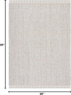 SAFAVIEH Natural Fiber Collection Area Rug - 8' Square, Silver & Natural, Handmade Woven Fringe Jute, Ideal for The Living Room, Bedroom, Dining Room (NF826G-8SQ)