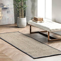 Nuloom Elijah Dark Grey/Natural, 2'6" x 8', Basketweave, Seagrass, Soft and Textured, High Traffic, Stain Resistant, Easy Clean, Durable Area Rug for Bedroom, Living Room, Dining, Den, Foyer, Entryway