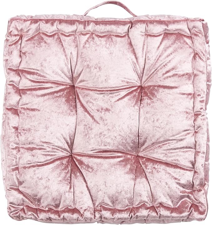 Safavieh Belia Glam 18-inch Blush Pink Velvet Square Floor Pillow
