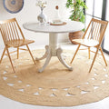 SAFAVIEH Area Rug 9' Round - Natural Fiber Collection - Large - Ivory, Handmade Jute, Boho Farmhouse Braided Design (NF364B)