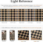 Checkered Easy Jute Rugs for Entryway, 3 ft Round Rug Small Indoor Outdoor Circle Carpet, Farmhouse Neutral Non Slip Non Shedding Black Carpet for Kitchen Front Porch Foyer