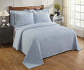 Better Trends Chenille Bedspreads Twin Size, Blue 100% Cotton Chenille Stripe Design Tufted Bedding Coverlet Soft Lightweight, 81"x110" 1 Pieces Jullian Collection