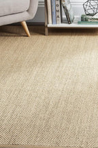 SAFAVIEH Area Rug 9x12 - Natural Fiber Collection - Large - Maize & Linen Color, Sisal, Woven Design with Border (NF141B)