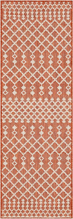 Nourison Home Positano Terracotta 2' x 6' Area Rug - Easy Clean, Non Shedding, Bed Room, Living Room, Dining Room, Kitchen (6' Runner)