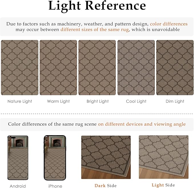 3x5 Geometric Figure Easy Jute Outdoor Patio Rug Washable Area Rugs for Living Room Entryway Indoor Outdoor Mat Farmhouse Neutral Non Slip Black Door Carpet for Backyard Bedroom