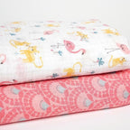 Gerber Baby Unisex 2-Pack Muslin Blanket, Animal Geo Girl, One Size