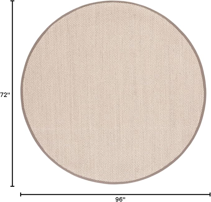 SAFAVIEH Area Rug 6x8 Oval - Natural Fiber Collection - Marble & Khaki, Sisal, Woven Design with Border (NF143E)