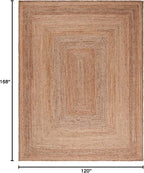 SAFAVIEH Area Rug 10x14 - Cape Cod Collection - Large - Natural Brown, Handmade Braided Flat Weave Jute (CAP252A)