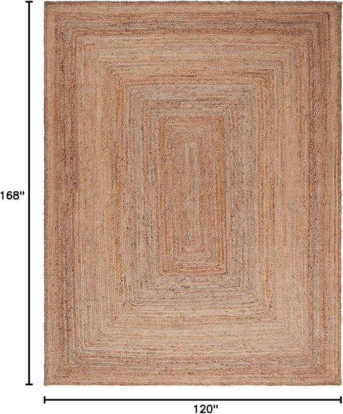 SAFAVIEH Area Rug 10x14 - Cape Cod Collection - Large - Natural Brown, Handmade Braided Flat Weave Jute (CAP252A)