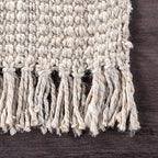 Nuloom Daniela Off-White, 9'6" x 13'6", Handmade, Jute, Tassel, Soft and Textured, High Traffic, Stain Resistant, Easy Clean, Durable Area Rug for Bedroom, Living Room, Dining Space, Foyer, Entryway