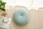 Floor Pillow Meditation Cushion Round Large Floor Pillows Seating for Adults, Velvet Thick Floor Cushions for Yoga Living Room Balcony Outdoor Tatami 18inches（Green）