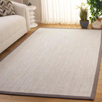 SAFAVIEH Area Rug 3x5 - Natural Fiber Collection - Marble & Khaki, Sisal, Woven Design with Border (NF143E)