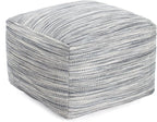 Anji Mountain Pouf Ottoman Foot Rest, Handmade Ottoman Pouf, Comfortable Foot Stool, Decorative Floor Seating for Living Room Decor, Bedroom & Home Décor Accent - Shadowed Stripe