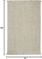 SAFAVIEH Natural Fiber Collection Area Rug - 6' x 9', Green & Natural, Handmade Woven Fringe Jute, Ideal for High Traffic Areas in Living Room, Bedroom (NF826Y)
