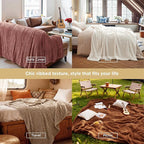Bedsure GentleSoft Fleece Blanket Queen Size for Bed - Super Soft & Cozy, Fluffy Blankets for Women & Girls, Ideal for Sofa & Couch, Brown, 90x90 Inches