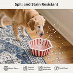 3 Pieces Kitchen Rug Sets: Farmhouse Washable Non-Slip Floor Mat for Sink Stove & Fridge Area Water Resistant Carpet for Laudry Room Entryway Soft Cozy Runners for Kids Pets Family(2x3+2x4+2x5,Blue)