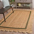 SAFAVIEH Area Rug 5x8 - Natural Fiber Collection - Natural & Olive, Handmade Jute, Ideal for Living Room, Bedroom, Dining Space (NF896X)