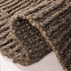 SAFAVIEH Area Rug 4' Square - Natural Fiber Collection - Brown, Handmade Jute, Farmhouse Style, Chunky Textured Thick Pile (NF447D)