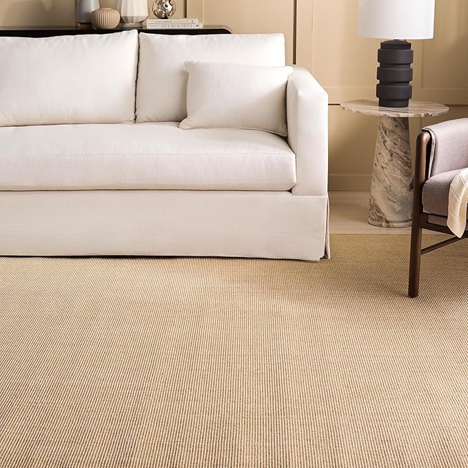 Martha Stewart SAFAVIEH x Collection Area Rug - 10' x 14', Beige & Ivory, Sisal & Jute, Ideal for Living Room, Bedroom, Dining Space (MSR9501C)