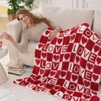 Joiedomi Throw Blanket for Couch Bed Sofa, Knitted Blankets Gifts for Valentine's Day, Cozy Cute Soft Red Throw Home Room Decor Aesthetic for Women Mothers Birthday Gifts 50x60 Inches