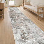 Runner Rug 2x12 Washable Non-Slip Hallway Runner Rugs for Kitchen Bathroom Laundry Room Pink/Grey Vintage Floor Carpet Runners for Hallways Entryway