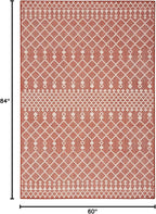 Nourison Home Positano Terracotta 5' x 7' Area Rug - Easy Clean, Non Shedding, Bed Room, Living Room, Dining Room, Kitchen (5' x 7')