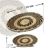 Woven Wall Basket Decor - Woven Bowls Trays Hanging Baskets Indoor Bowl For Home Wall Art.Rustic Durable Structured Boho Decorations. Different Solo Gift Products