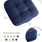 HIGOGOGO 8" Extra Thick Floor Pillow Cushion for Adults, Meditation Cushion Pillow, Large Square Floor Sitting, Tufted Corduroy Cover, for Tatami Living Room or Yoga, 22x22 Inch, 2Pack, Navy