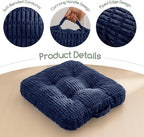 Washable Floor Pillow Cushion for Adults, Meditation Cushion Pillow, Removable Tufted Blended Corduroy Cover, Large Square Floor Sitting for Tatami Living Room or Yoga, 2Pack, Machine Washable