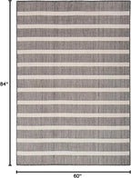 Nourison Home Positano Charcoal Ivory 5' x 7' Area Rug - Easy Clean, Non Shedding, Bed Room, Living Room, Dining Room, Kitchen (5' x 7')