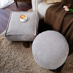 SUTAVIA Pouf Ottoman Cover Unstuffed Pouf Seat Decorative Soft Storage Bean Bag 20x20x8 Inches Square Floor Footrest for Living Room Bedroom (Light Gray, Square)