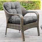 QILLOWAY Outdoor Seat/Back Chair Cushion Tufted Pillow, Spring/Summer Seasonal Replacement Cushions - Set of 2 (Grey)